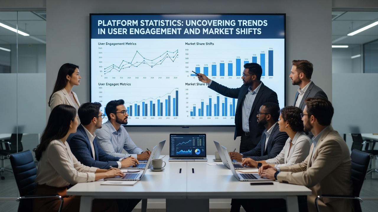 Analysts reviewing real-time dashboard data on user engagement across multiple digital platforms during an October 2026 review session